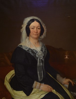Julius Bunge, Porträtist des 19.Jh., Paar Porträts: Darstellung des Amsterdamer Kaufmanns F.W. Karthaus u. seiner Frau, je signiert: links a.d. ...