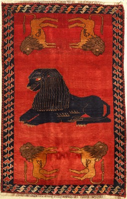 Gabbeh alt, Persien, um 1950, Wolle auf Wolle, ca. 178 x 116 cm, EHZ: 3-4