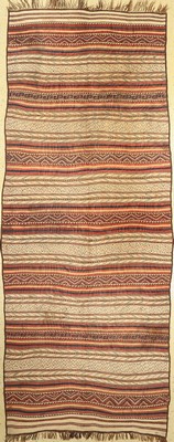 Usbekischer Kelim, Usbekistan, um 1930, Wolle auf Wolle, ca. 372 x 147 cm, EHZ: 2(fleckig)
