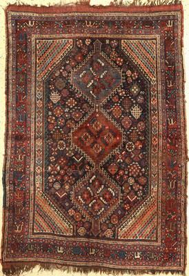 Antiker Khamseh, Persien, um 1900, Wolle auf Wolle, ca. 180 x 126 cm, EHZ: 4-5