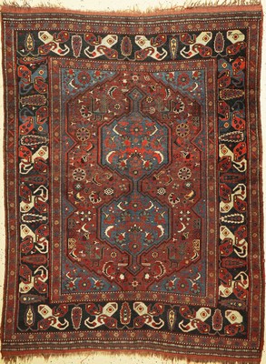 Antiker Khamseh, Persien, 19. Jhd, Wolle auf Wolle, ca. 185 x 145 cm, EHZ: 3(paar kleine Löcher).