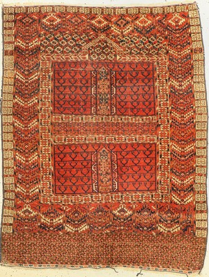 Antiker Tekke Engsi, Turkmenistan, 19. Jhd,Wolle auf Wolle, ca. 160 x 128 cm, EHZ: 4