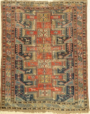Antiker Schirwan, Kaukasus, 19. Jhd, Wolle auf Wolle, ca. 148 x 118 cm, EHZ: 4