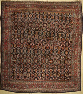 Antiker Bidjar, Persien, 19. Jhd, Wolle aufWolle, ca. 375 x 340 cm, EHZ: 4