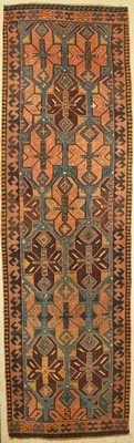 Avar Kelim antik, Kaukasus, 19. Jhd, Wolle auf Wolle, ca. 442 x 133 cm, EHZ: 2-3