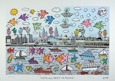 James Rizzi, 1950 New York City - 2011 ebenda , Studium der Kunst a.d. University of Florida, poppig-naive Rezeption des urbanen Lebens u. der Kultur ...