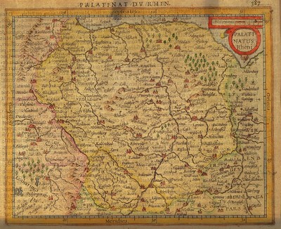 Konvolut aus 7 Kupferstichkarten, nach Matthäus Merian, 17./18.Jh., Städte entlang der Weinstraße u. der Pfalz: Germersheim, Neustadt an der ...