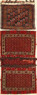 Konvolut aus Turkmenischer Dopelttasche datiert(1944),Wolle auf Wolle, ca, 100 x 59 cm, EHZ: 2-3 und Kurdischer Tasche , Persien, um 1920, Wolle auf ...