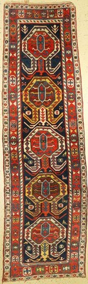 Antiker Lenkoran Kazak, Kaukasus, 19. Jhd, Wolle auf Wolle, ca. 338 x 103 cm, EHZ: 3-4