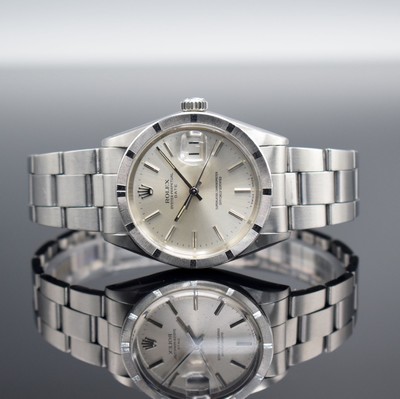 ROLEX Date Oyster Perpetual Herrenarmbanduhr Referenz 1501, Schweiz lt. Bodengravur I. Quartal 1970, Automatik, Edelstahlgeh. inkl gefaltetem ...