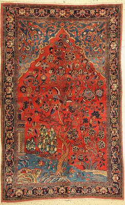 Sarogh Kork fein, Persien, um 1940, Korkwolle, ca. 210 x 135 cm, EHZ: 2, (fleckig)