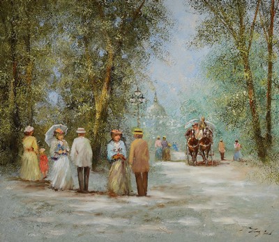 Rahmavard Madjid, geb. 1943 Teheran, Pariser Strassenszene, Öl/Lwd, rechts unten signiert, ca. 78x80cm/83x92cm, Rahmen