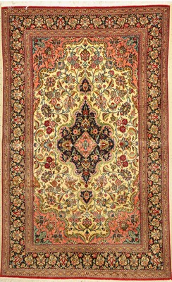 Ghom kork, Persien, ca. 50 Jahre, Korkwolle, ca. 244 x 150 cm, EHZ: 2, (fleckig)