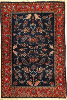US Re-Import Keschan fein, Persien, um 1920, Manchester-Wolle, ca. 193 x 133 cm, EHZ:2-3, (2 kleine Risse)
