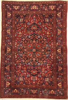 Esfahan Ahmad antik, Persien, um 1900, Korkwolle, ca. 205 x 141 cm, EHZ: 3