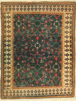 Agra antik, Indien, 19. Jhd, Wolle auf Baumwolle, ca. 150 x 120 cm, EHZ: 3-4, (leichtverfärbt)
