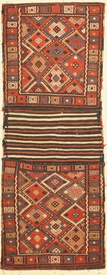Kurdische Sumakh Tasche, Persien, um 1930, Wolle auf Wolle, ca. 140 x 54 cm, EHZ: 2-3