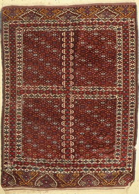 Antiker Yomud Engsi, Turkmenistan, 19. Jhd,Wolle auf Wolle, ca. 185 x 140 cm, EHZ: 4