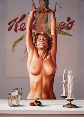 Mel Ramos, 1935-2018, "Young Girl in front of a mirror", Farboffset, Drucker/Verlag: publishing company-Verlag 2004 , PP, Motiv ca. 54,5x48 ...
