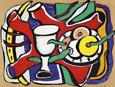 Fernand Leger, 1881-1955, Konvolut aus 2 Farblithografien, "Natur morte aux.., les oix aux..", Drucker/Verlag: Mourlot, Galerie Maeght, R. ...