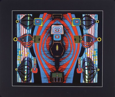 Friedensreich Hundertwasser, 1928-2000, Kunstdruck mit Metallfolienprägung, ca. 55x 49 cm, PP, ca. 70x60 cm
