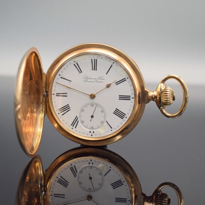 AUDEMARS FRERES schwere Savonette mit Chronometerhemmung in RoseG 585/000, Schweiz um 1900, glattes 3-Deckel Goldgeh. dell., Cuvette m. ...