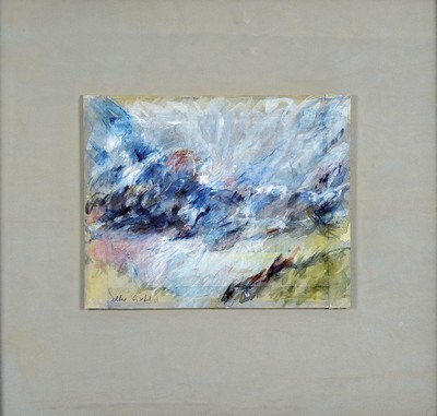 Elke Lixfeld, geb. 1942 Königsberg, lebt und arbeitet in Berlin, hier 3 abstrakte Arbeiten in Gouache auf Karton, alle signiert, zwei datiert 1977, ...