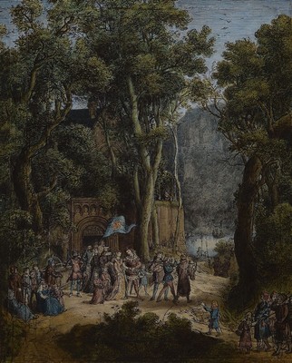 Peter Becker, 1828 Frankfurt a.M.-1904 Soest , Schüler am Städelschen Kunstinstitut, romantisiert in seinen Arbeiten den "deutschen" Wald ...