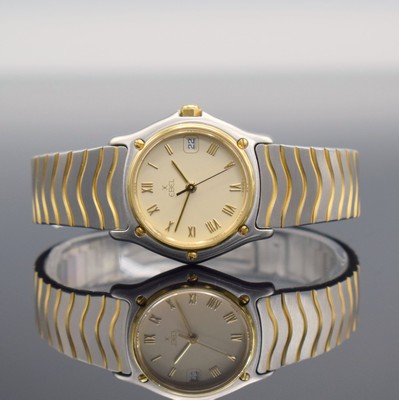EBEL Damenarmbanduhr Classic Wave in Stahl/Gold, Schweiz um 1993, quarz, Ref. 183908, Lünette gegen Geh. 5-fach verschr., orig. Wellengliederband m. ...