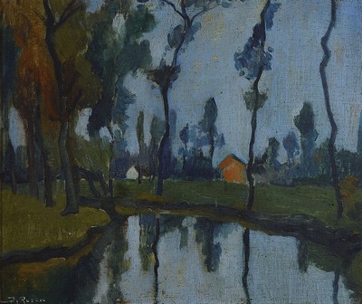 David Rosen, Bruxelles, "Impression St. Anna 1928", Öl/Platte, li. u. signiert und rückseitig bezeichnet, R., ca. 31 x 36 cm, Prunkrahmen ...