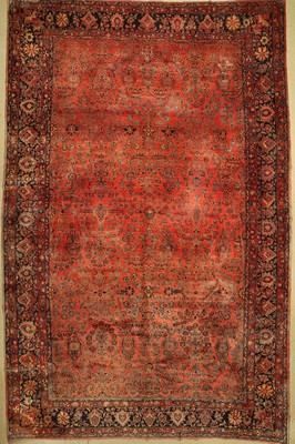 US-Re Import Sarogh, Persien, um 1920, Korkwolle, ca. 528 x 340 cm, EHZ: 2-3, Trittfalten
