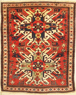 Tschelaberd (Adler Kazak), Kaukasus, um 1910, Wolle auf Wolle, ca. 190 x 155 cm, EHZ: 2-3
