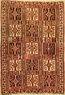 Schirwan Kelim antik, Kaukasus, um 1900, Wolle auf Wolle, ca. 285 x 200 cm, EHZ: 3-4