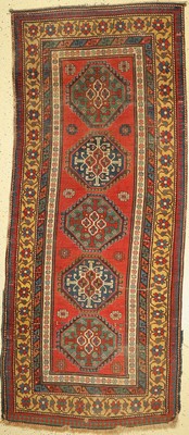 Kazak, Kaukasus, um 1900, Wolle auf Wolle, ca. 275 x 120 cm, EHZ: 4-5