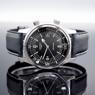 LONGINES Legend Diver Watch Herrenarmbanduhr Referenz L3.674.4, Schweiz um 2009, Automatik, verschr. Edelstahlgeh., Boden m. Tauchersymbolik, orig. ...