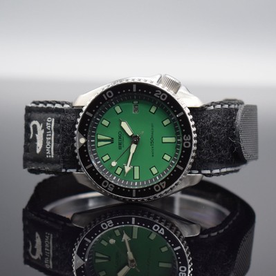 SEIKO Scuba Diver`s Herrenarmbanduhr, Japan 1990er Jahre, Automatik, Ref. 7002-7000, massives verschr. Geh. in Edelstahl, beids. drehb. Lünette m. ...