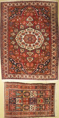 Konvolut aus 2 Bachtiar, Persien, um 1940, Wolle auf Baumwolle, ca, 310 x 230 cm, EHZ: 2 verblaßt, ca, 205 x 140 cm, EHZ: 2-3