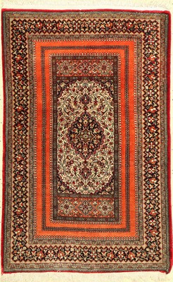 Ghom Seide fein, Persien, ca. 50 Jahre, reine Naturseide, ca. 130 x 84 cm, EHZ: 2-3