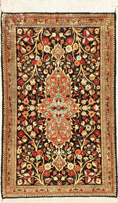 Ghom Seide, Handgeknüpft, Persien, reine Naturseide, ca. 95 x 60 cm, EHZ: 2