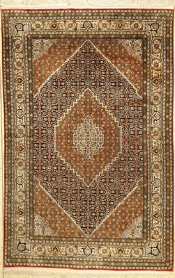 Ghom Seide, Persien, ca. 60 Jahre, reine Naturseide, ca. 205 x 142 cm, EHZ: 2(fleckig).