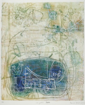 Shoichi Hasegawa, geb. 1929, "Le petit train", Farbradierung, num. e.a., rechts unten sign., ca. 76x57 cm