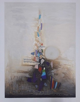 Nissan Engel, geb. 1931, "Poemes", Farbradierung, sign., num. e.a., Platte ca. 79x60 cm, gesamt ca. 98x75 cm