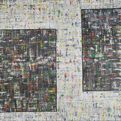 Karin Maas, geb. 1952, Messen und Ausstellungen im In-und Ausland, "Seitengleich", Acryl/Leinwand, rechts unten sign., dat. R., gesamt ca. ...