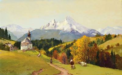 Willy Moralt, 1884 München-1947 Lenggries, Studium an der Akademie München u.a. bei Raupp, hier: Maria Gern, Aquarell auf Papier, links unten ...