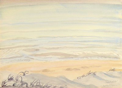 Erich Heckel, 1883 Döbeln - 1970 Radolfzell,Aquarell/Papier, dargestellt ist ein herrlicher Blick auf einen Teil der herbstlichen, holländischen ...
