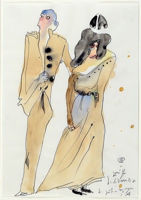 Horst Janssen, 1929 - 1995, Aquarell auf Papier, re. unten handsigniert, mit einer Widmung versehen, rückseitig in Bleistift datiert 13.11.1989, ...