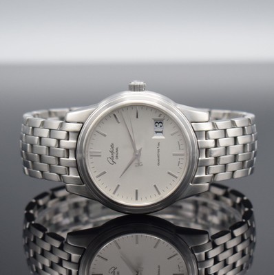 GLASHÜTTE Original Senator Panoramadatum Herrenarmbanduhr in Edelstahl Referenz 3942042204, Deutschland um 2003, Automatik, beids. vergl. Geh., ...