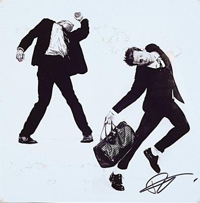 Robert Longo, geb. 1953, "Men in the Cities" , Digitaldruck auf Fotopapier, handsign., unter Plexiglas gerahmt, Motiv ca. 30,5x30 cm, ...