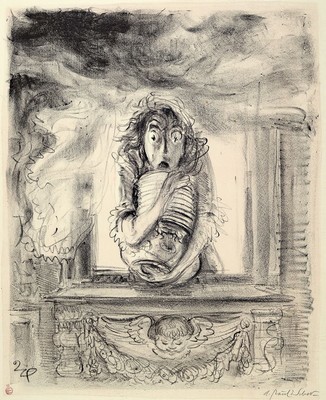 A. Paul Weber, 1893-1980, 2 Lithographien, beide handsigniert, ca. 39x31cm bzw. 45x33cm