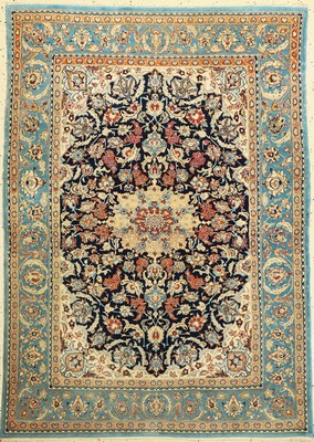 Esfahan fein, Persien, um 1950, Korkwolle, ca. 152 x 110 cm, ca. 1,0 Mio. Kn/qm, EHZ: 2
